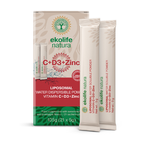 Lipozomálny vitamín C + D3 + zinok, 21 vrecúšok