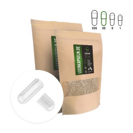 Prázdne kapsuly 00 - otvorené, vegánske, 1000 kusov