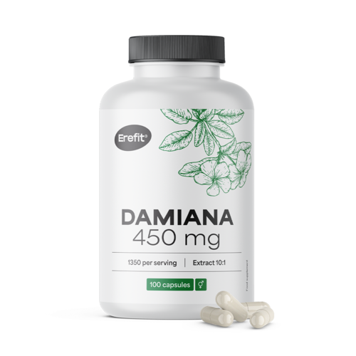 Damiána 450 mg – extrakt 10:1, 100 kapsúl