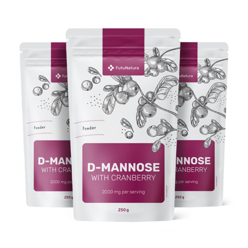 3x D-manóza s brusnicou, spolu 750 g