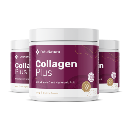 3x Kolagén + vitamín C + kyselina hyalurónová, spolu 750 g