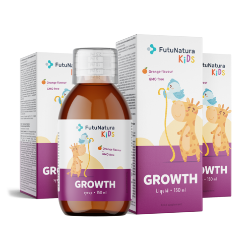3x GROWTH – Tekutý výživový doplnok pre deti v období rastu, spolu 450 ml