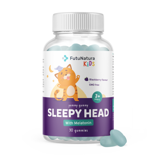 SLEEPY HEAD - Gumíky pre deti pre lepší spánok, 30 gumových bonbónov