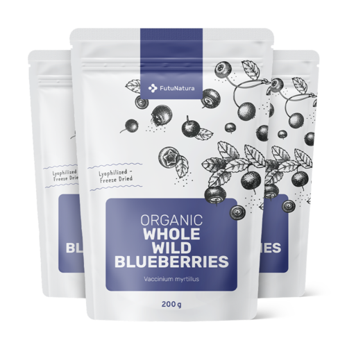3x BIO Divoké čučoriedky – celé, spolu 600 g