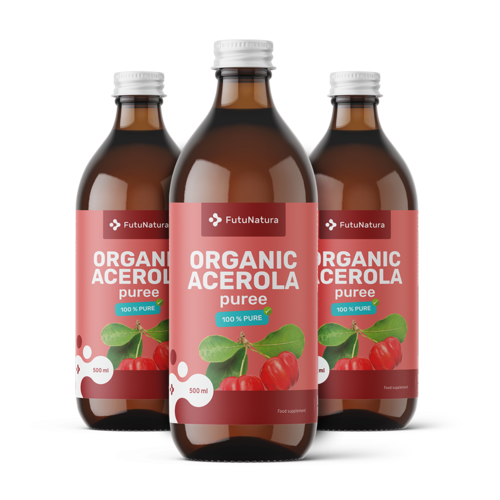 3x BIO Hustá šťava z aceroly, spolu 1500 ml
