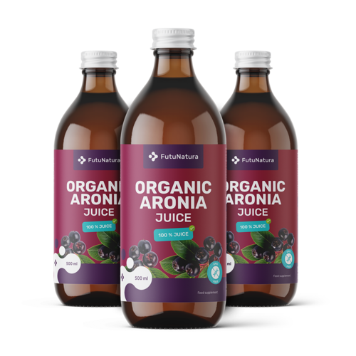 3x BIO Šťava z arónie, spolu 1500 ml