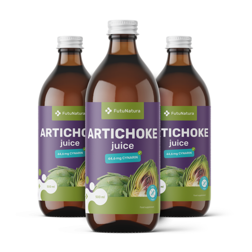 3x 100 % artičoková šťava, spolu 1500 ml