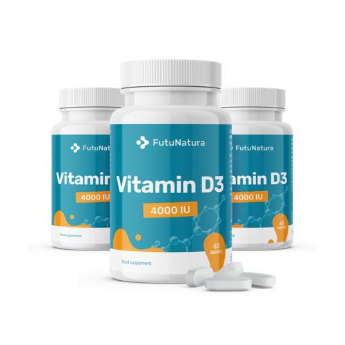 3x Vitamín D3, 4000 IU, spolu 180 tabliet