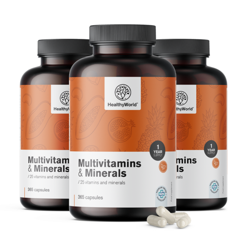 3x Multivitamíny a minerály, spolu 1095 kapsúl