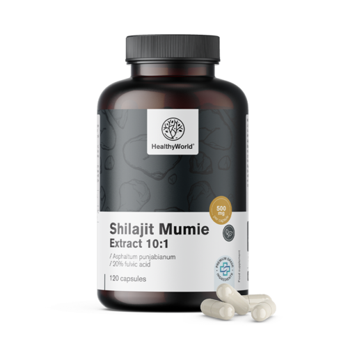 Shilajit Mumie Extrakt 10:1, 120 kapsúl