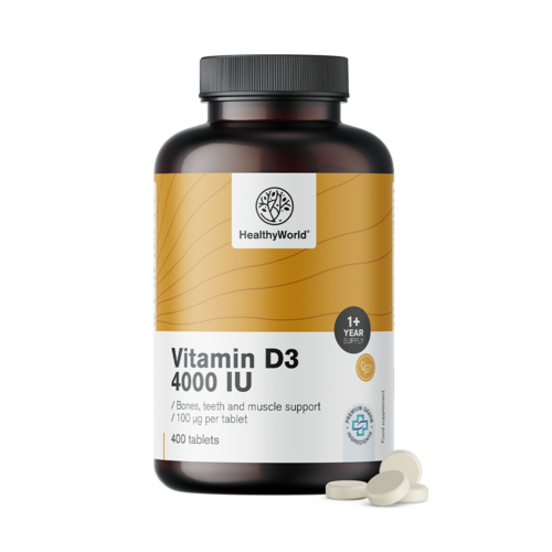 Vitamín D3 4000 IU, 400 tabliet