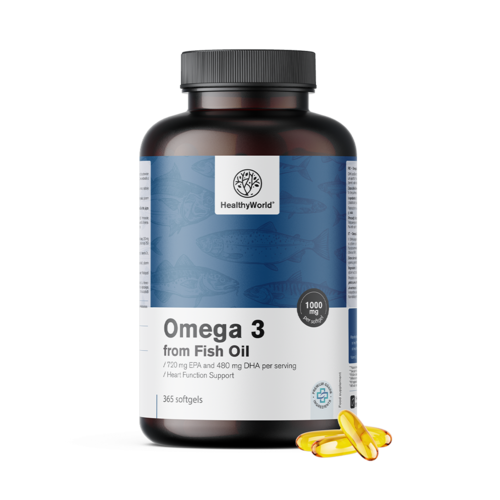 Omega-3 1000 mg – z rybieho oleja, 365 mäkkých kapsúl
