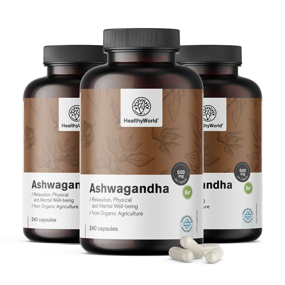 Ašvaganda 500 mg v kapsulah