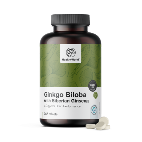 Ginkgo biloba so sibírskym ženšenom 6600 mg, 365 tabliet