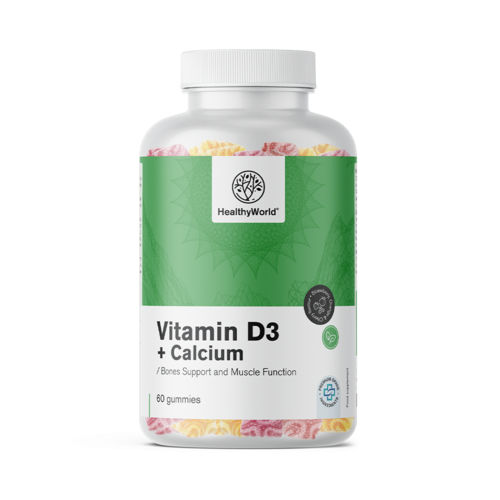 Vitamín D3 + Vápnik v gumíkoch.