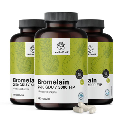 3x Bromelaín 500 mg, spolu 540 kapsúl