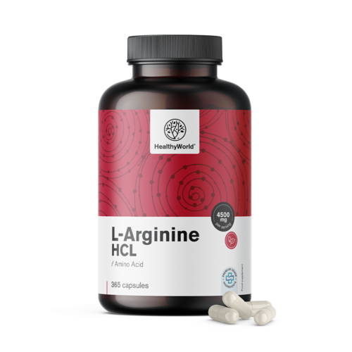 L-arginín HCL 4500 mg, 365 kapsúl