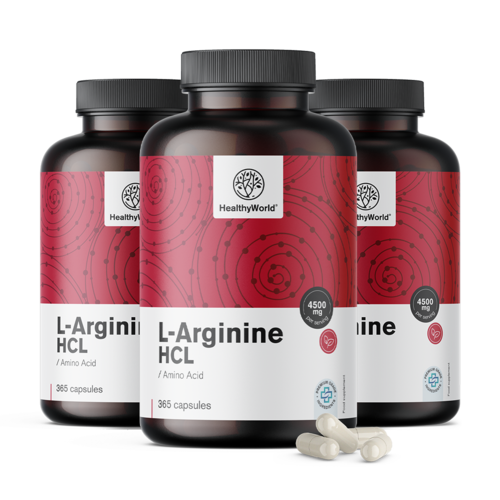 3x L-arginín HCL 4500 mg, spolu 1095 kapsúl