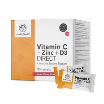 Vitamín C 500 + Zinok + D3 DIRECT s príchuťou jablka
