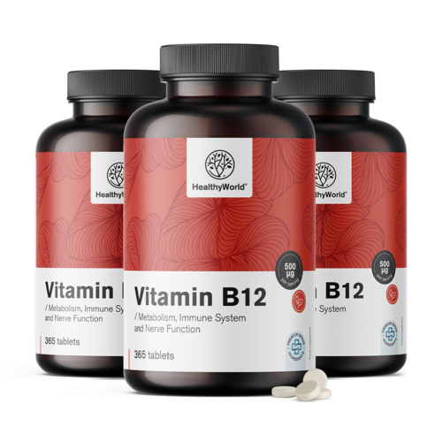 3x Vitamín B12 500 µg, spolu 1095 tabliet