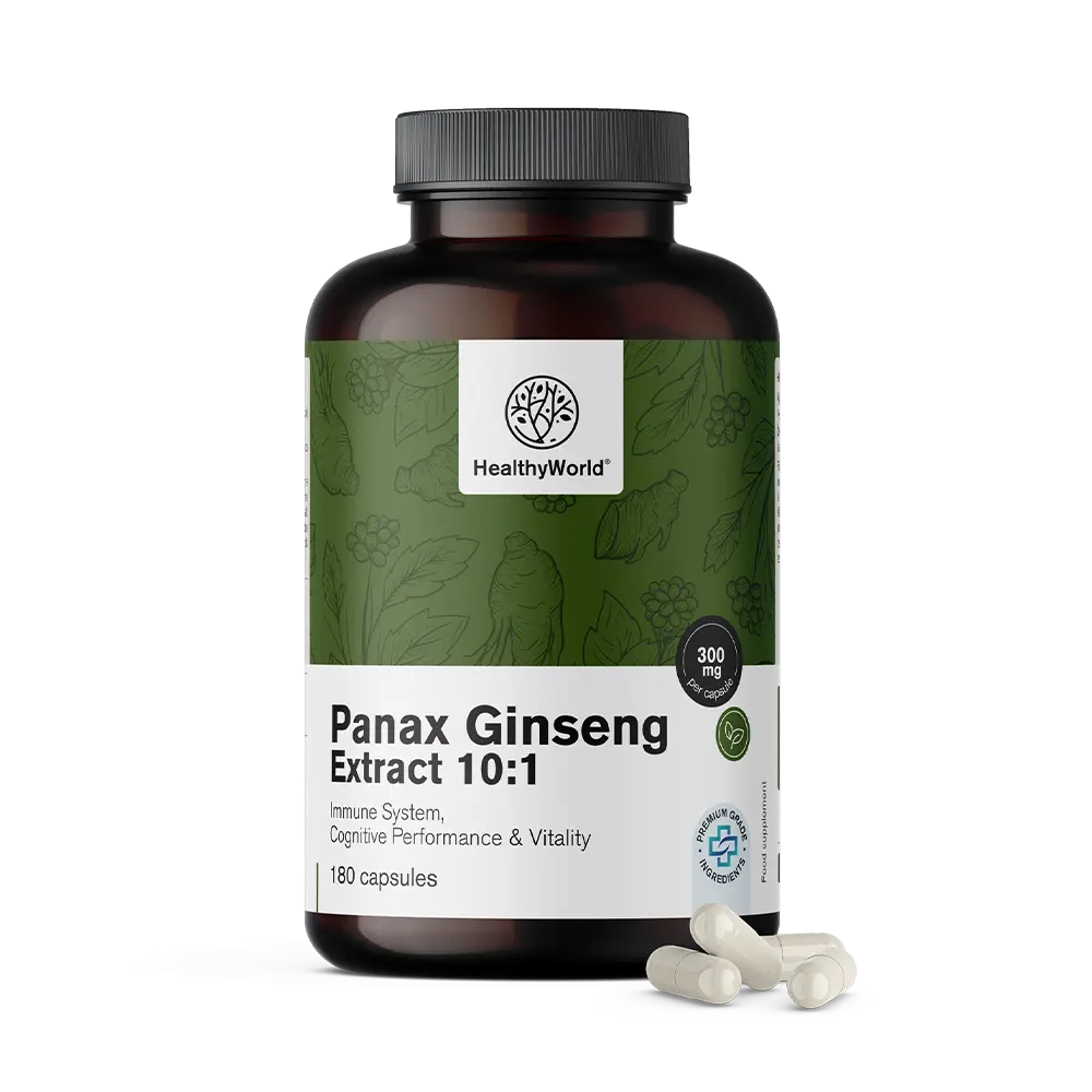 Panax Ginseng 300 mg – extrakt ženšenu 10:1 v kapsulách