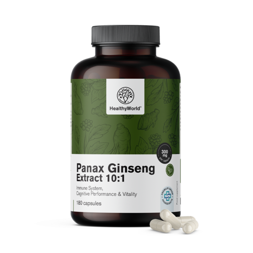 Panax Ginseng 300 mg - extrakt zo ženšenu 10:1, 180 kapsúl