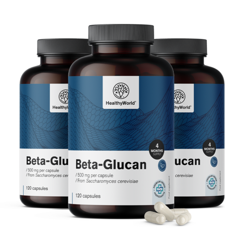 3x Betaglukán 500 mg, spolu 360 kapsúl