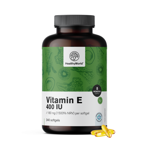 Vitamín E 400 IU, 240 mäkkých kapsúl