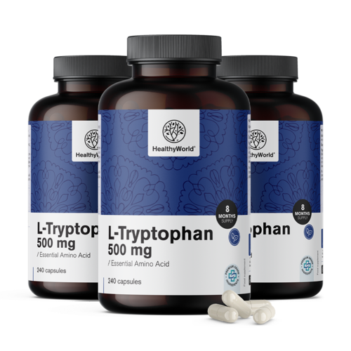 3x L-Tryptofán 500 mg, spolu 720 kapsúl
