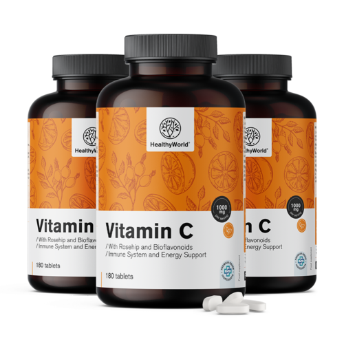 3x Vitamín C 1000 mg - so šípkou a bioflavonoidmi, spolu 540 tabliet