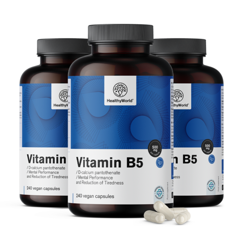3x Vitamín B5 500 mg, spolu 720 kapsúl