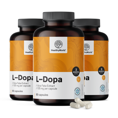 3x L-dopa 105 mg - z extraktu bôbu, spolu 270 kapsúl