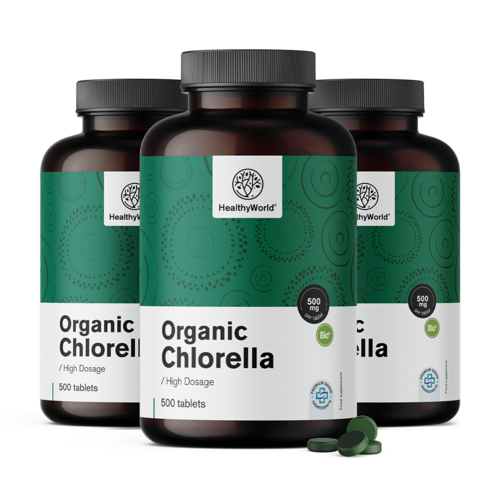 3x BIO Chlorella 500 mg, spolu 1500 tabliet