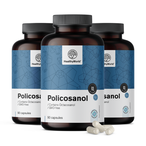 3x Polikosanol 25 mg, spolu 270 kapsúl