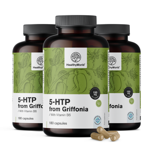 3x 5-HTP 150 mg - Griffonia Simplicifolia, spolu 540 kapsúl
