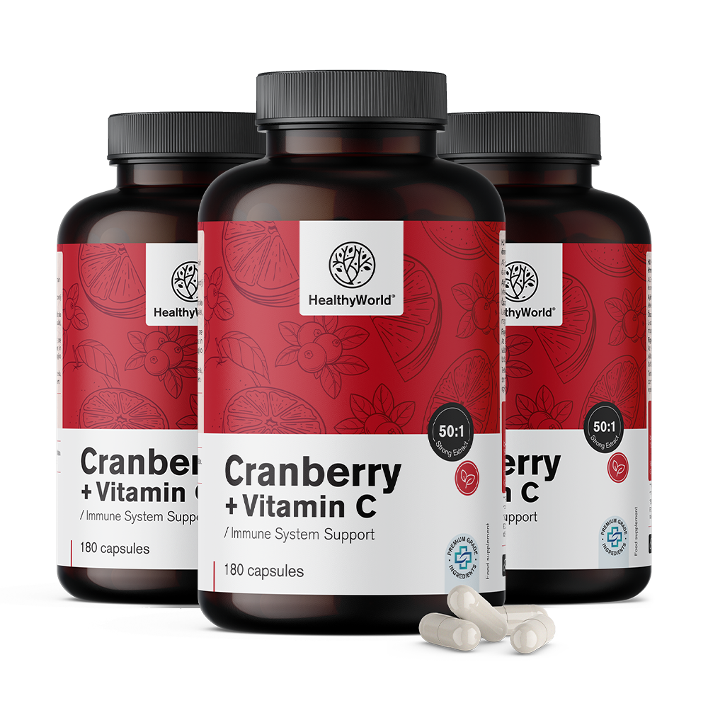 3x Extrakt brusnice s vitamínom C Izvleček brusnice z vitaminom C