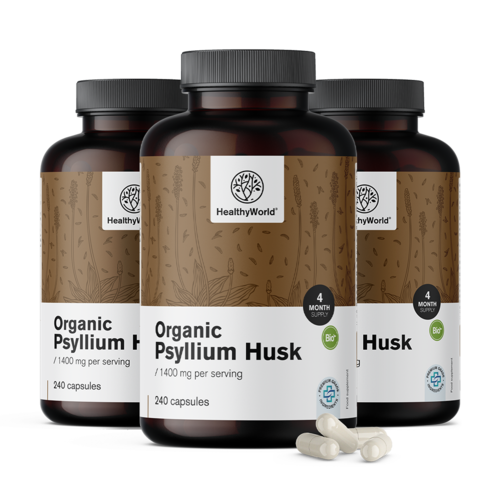 3x BIO Psyllium (skorocel indický) 1400 mg, spolu 720 kapsúl