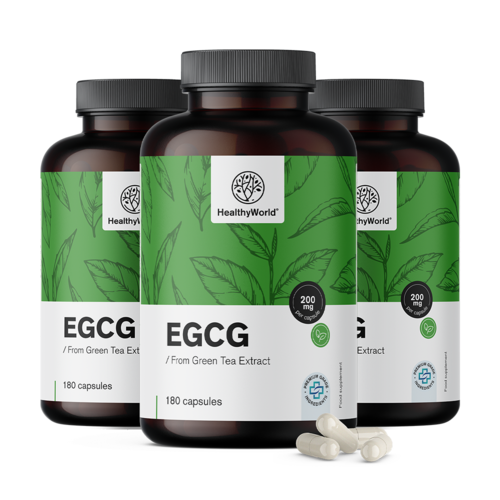 3x EGCG – z extraktu zeleného čaju, spolu 540 kapsúl