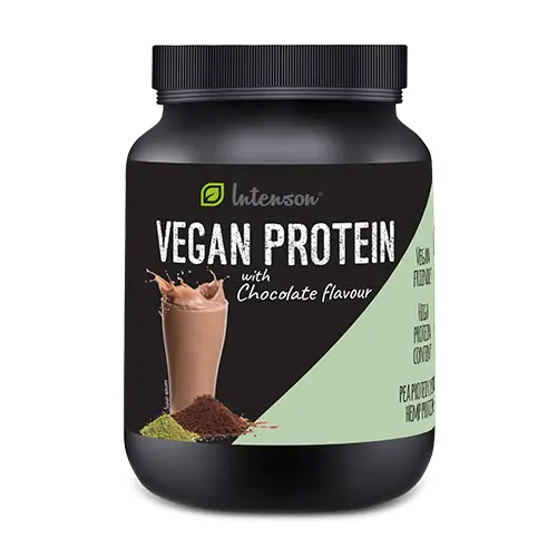 Proteíny z hrášku s čokoládou.