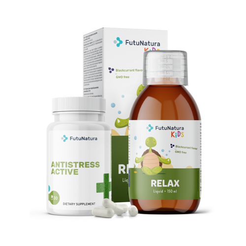 Upokojenie: AntiStress + Tekutý výživový doplnok pre deti, sada