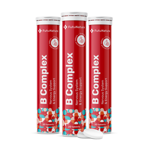 3x B-komplex – šumivé tablety, spolu 60 šumivých tabliet