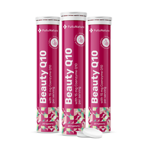 3x Beauty Q10 – šumivé tablety, spolu 60 šumivých tabliet