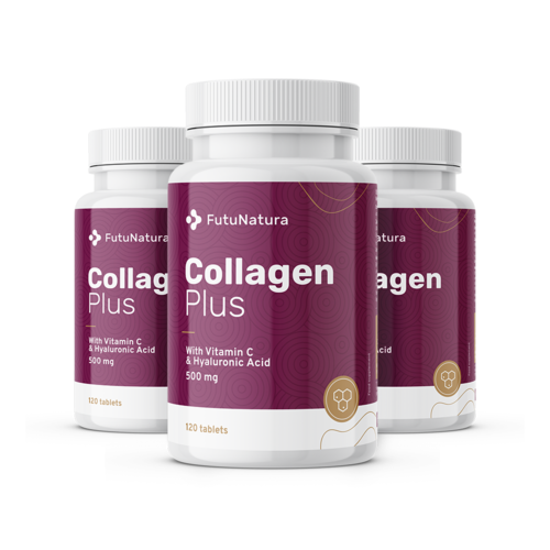 3x Kolagén + vitamín C + kyselina hyalurónová, spolu 360 tabliet