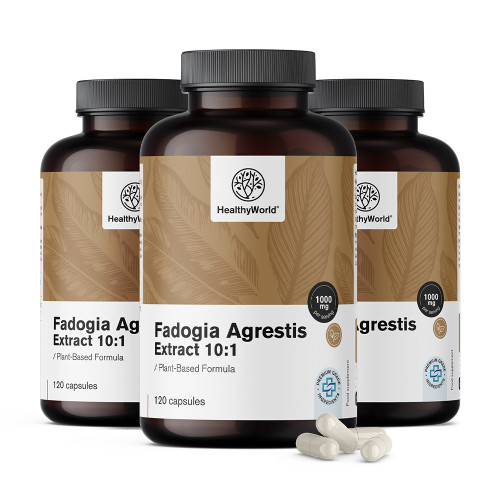 3x Fadogia Agrestis 1000 mg, spolu 360 kapsúl