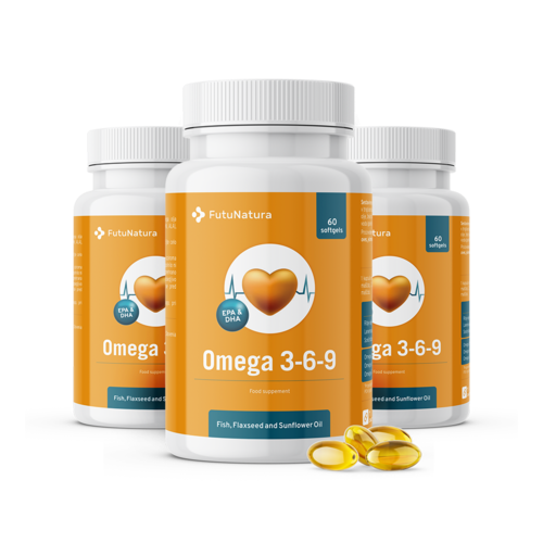 3x Omega 3 6 9, spolu 180 mäkkých kapsúl