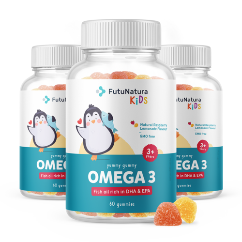 3x OMEGA-3 – Gumíky pre deti, spolu 180 gumových bonbónov