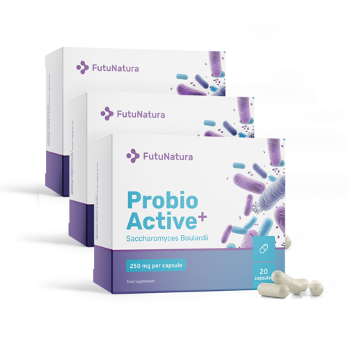 3x Probio Active PLUS - Saccharomyces boulardii 250 mg, spolu 60 kapsúl