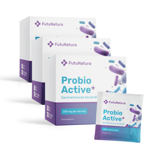 3x Probio Active PLUS - Saccharomyces boulardii 250 mg, spolu 30 vrecúšok