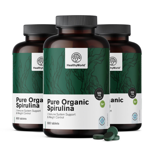 3x BIO Spirulina 500 mg, razem 1800 tabliet