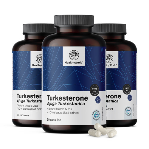 3x Turkesterón 1200 mg, spolu 270 kapsúl